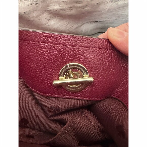 Kate Spade New York Jordyn Tote Burgundy Chain Handle Bag Pretty boujee career - Picture 15 of 16